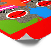 De aapSleutel Poster-Popart-6 apen van de schakela Poster (Hoek)