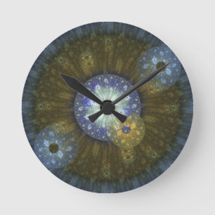 De aardachtige Fractal CirkelKlok van de Muur Ronde Klok
