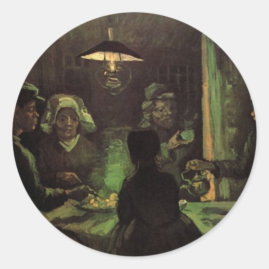 De aardappel Eaters door Vincent van Gogh Ronde Sticker (Voorkant)