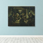De aardappel Eaters van Vincent Van Gogh Canvas Afdruk (Insitu (Houten vloer))