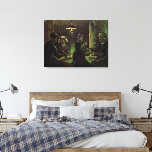De Aardappel Eters door Vincent van Gogh Canvas Afdruk (Insitu (Slaapkamer))