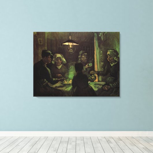 De Aardappel Eters door Vincent van Gogh Canvas Afdruk (Insitu (Houten vloer))
