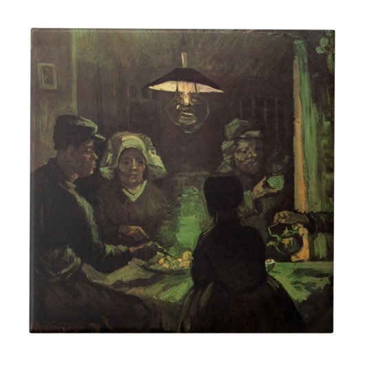 De Aardappel Eters door Vincent van Gogh Tegeltje (Voorkant)