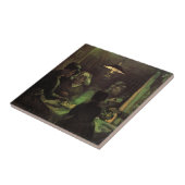 De Aardappel Eters door Vincent van Gogh Tegeltje (Zijkant)