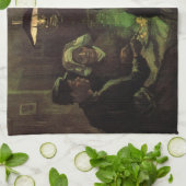 De Aardappel Eters door Vincent van Gogh Theedoek (Gevouwen)