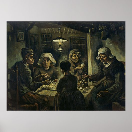 De Aardappel Eters Poster van Van Gogh (Voorkant)