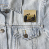 De aardappeloogst vierkante button 5,1 cm (In situ)