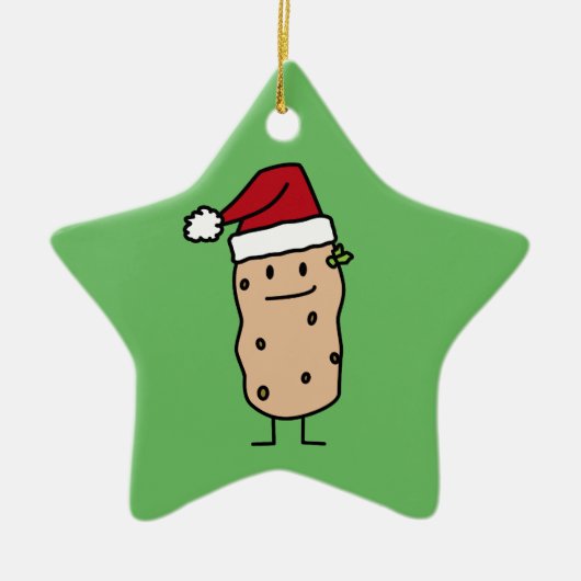 De Aardappels die van de aardappel Gelukkige het Keramisch Ornament (Voorkant)