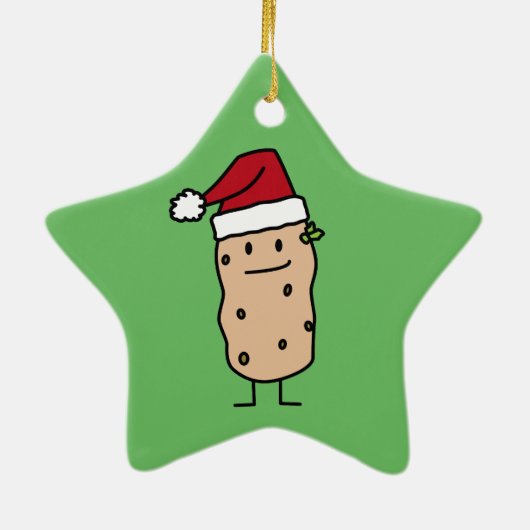 De Aardappels die van de aardappel Gelukkige het Keramisch Ornament (Achterkant)