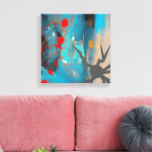 De aardbeving canvas afdruk (Insitu (Woonkamer))