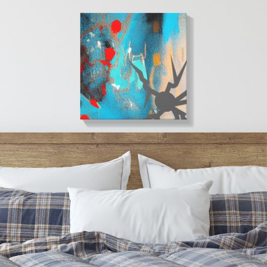 De aardbeving canvas afdruk (Insitu (Slaapkamer))