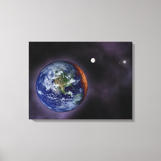 De aarde aan de buitenranden canvas afdruk (Voorkant)