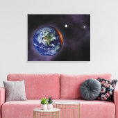 De aarde aan de buitenranden canvas afdruk (Insitu (Woonkamer))