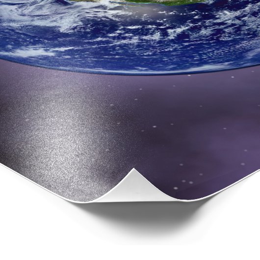 De aarde aan de buitenranden foto afdruk (Hoek)