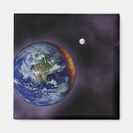 De aarde aan de buitenranden magneet (Voorkant)