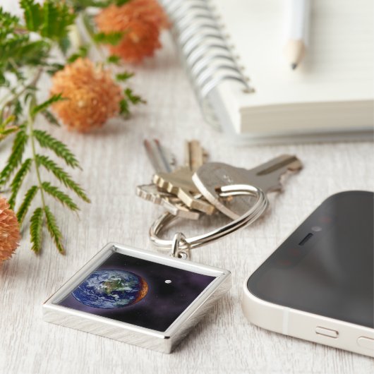 De aarde aan de buitenranden sleutelhanger (Zijkant)