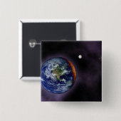 De aarde aan de buitenranden vierkante button 5,1 cm (Voorkant /achterkant)