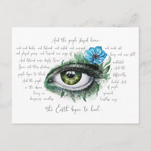 De aarde begon met het helen van Briefkaart (Voorkant)