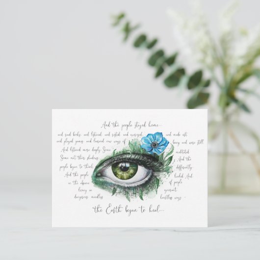 De aarde begon met het helen van Briefkaart (Staand voorkant)