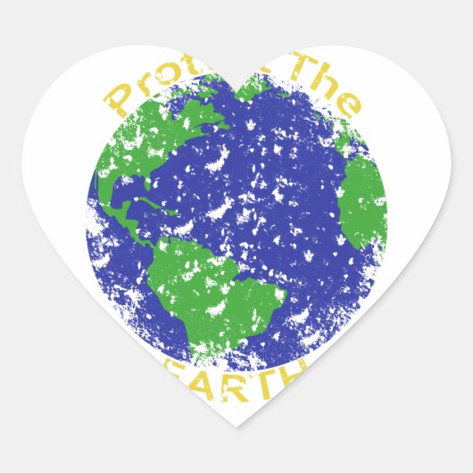 De aarde beschermen hart sticker (Voorkant)