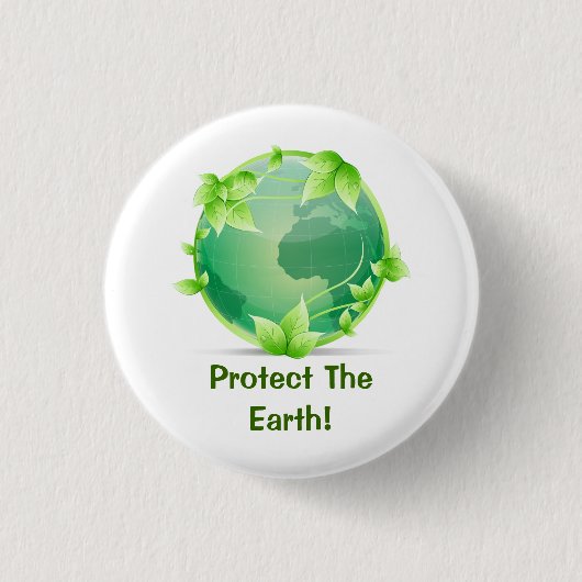 De aarde beschermen ronde button 3,2 cm (Voorkant)
