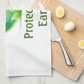 De aarde beschermen theedoek (Quarter Fold)