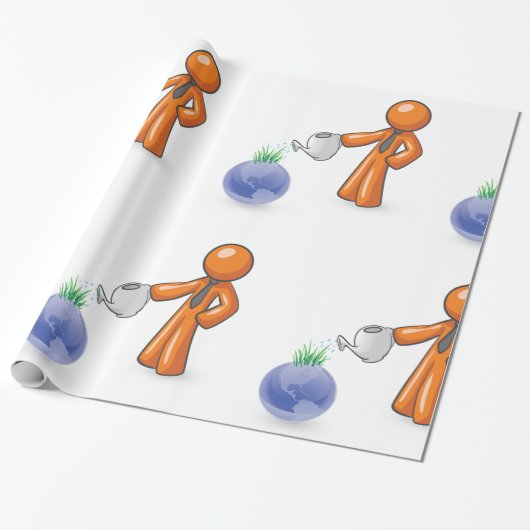 De aarde bewateren cadeaupapier (Uitgerold)