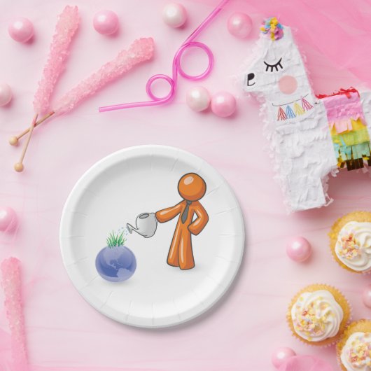 De aarde bewateren papieren bordje (Feest)