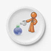 De aarde bewateren papieren bordje (Voorkant)