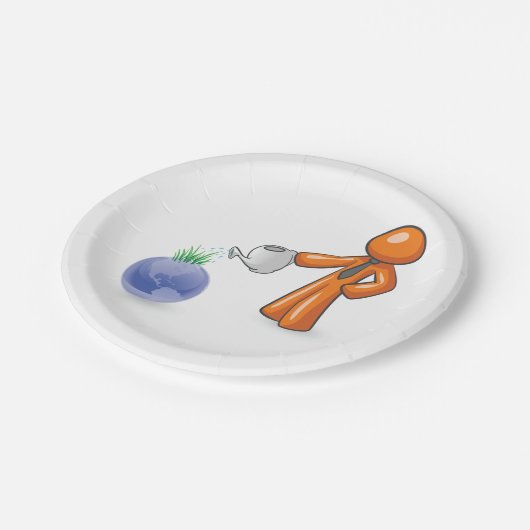 De aarde bewateren papieren bordje (Gekanteld)