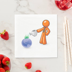 De aarde bewateren servet