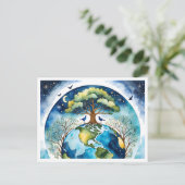 De aarde en de lucht in harmonie - Waterverf kunst Briefkaart (Staand voorkant)