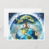 De aarde en de lucht in harmonie - Waterverf kunst Briefkaart (Voorkant / Achterkant)