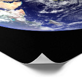 De aarde en de maan van de ruimte en de zon poster (Hoek)