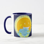 De aarde en haar metgezel mok (Links)
