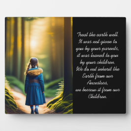 De aarde goed behandelen | Forest Girl Tabletop Fotoplaat