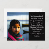 De aarde goed behandelen | Geviste dorpsmeisjes Briefkaart (Voorkant / Achterkant)