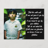 De aarde goed behandelen | Tropische jongen Briefkaart (Voorkant)