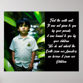 De aarde goed behandelen | Tropische jongen Poster