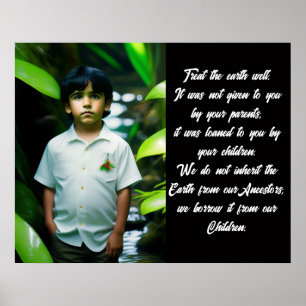 De aarde goed behandelen   Tropische jongen Poster