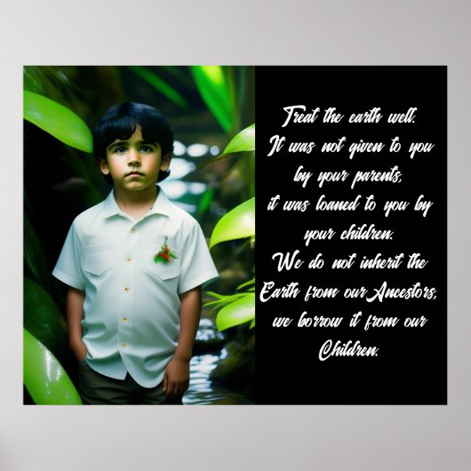 De aarde goed behandelen | Tropische jongen Poster (Voorkant)