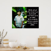 De aarde goed behandelen | Tropische jongen Poster (Keuken)