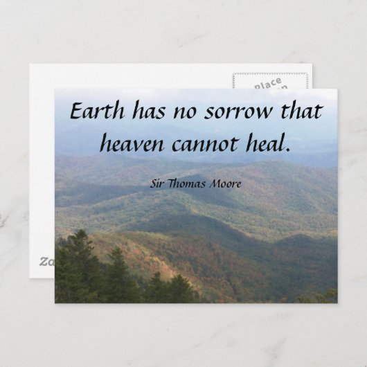 De aarde heeft geen verdriet dat de hemel niet kan briefkaart (Voorkant / Achterkant)