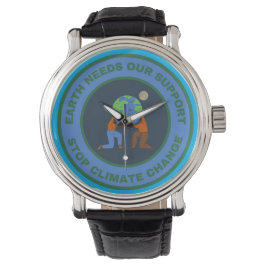 De aarde heeft onze steun nodig. Stop klimaatveran Horloge