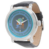De aarde heeft onze steun nodig. Stop klimaatveran Horloge (Gekanteld)