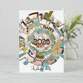 De aarde in 2026 abstracte gelukkige nieuwjaarsgew folie uitnodiging (Staand Voorkant)