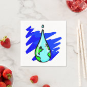 De aarde in Waterdrop Servet (Insitu)
