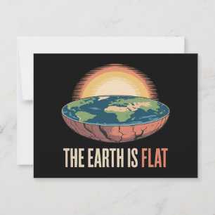 De aarde is een platte humoristische theorie briefkaart