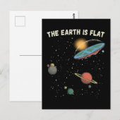 De aarde is een platte humoristische theorie briefkaart (Voorkant / Achterkant)