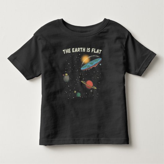 De aarde is een platte humoristische theorie kinder shirts (Voorkant)